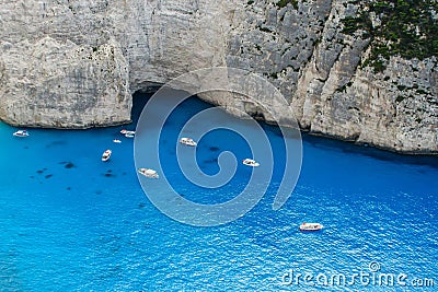 Navagio bay and Ship Wreck beach in summer. The most famous natural landmark of Zakynthos, Greece Stock Photo