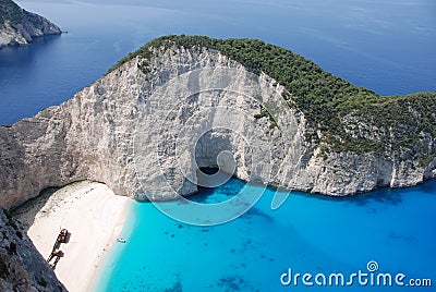 Navagio Bay on Zakynthos island Stock Photo