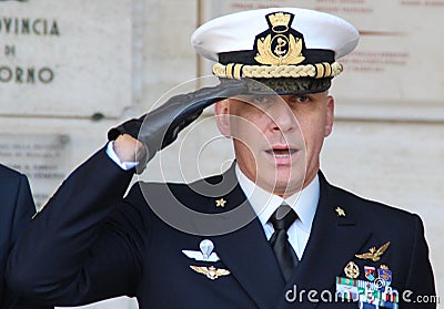 Naval Academy commandant of the Italian Navy Editorial Stock Photo