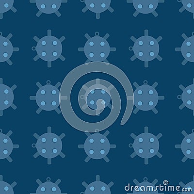 Naval mine seamless pattern vector illustration sea bomb background Vector Illustration