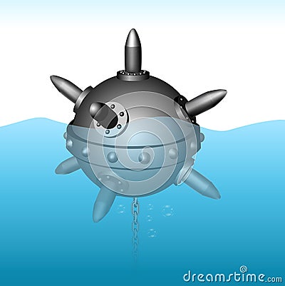 Naval mine vector illustration Vector Illustration