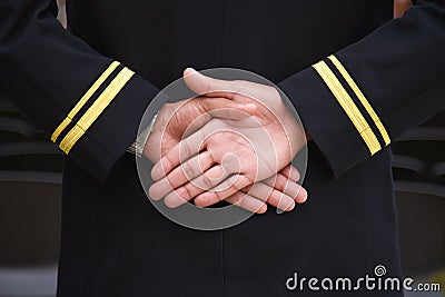 Naval recruit hands. Stock Photo