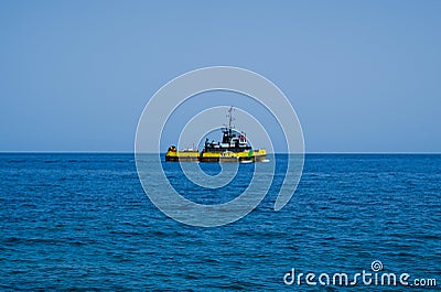 Naval unit of the Italian yellow fleet (maritime anti-pollution service) Stock Photo