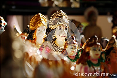 Hanuman an ardent devotee of Rama, A display of dolls, Golu festival navaratri. Stock Photo