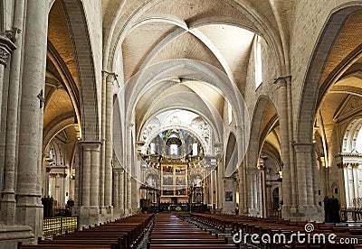 Nave Inside valencia Cathedral Editorial Stock Photo