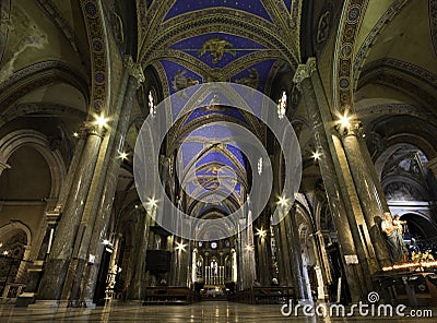 Nave of Santa Maria sopra Minerva Stock Photo