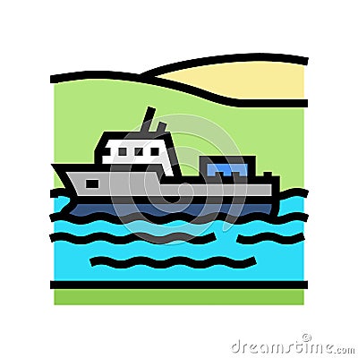 navigable river color icon vector illustration Vector Illustration