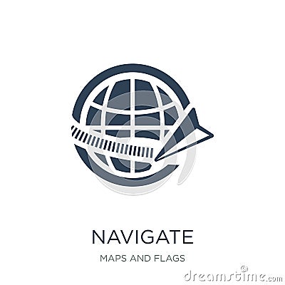 navigate icon in trendy design style. navigate icon isolated on white background. navigate vector icon simple and modern flat Vector Illustration