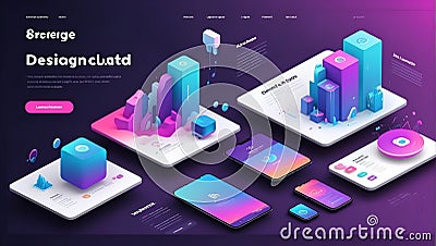 Navigating Brilliance: Vector UI UX Excellence. AI generate Stock Photo