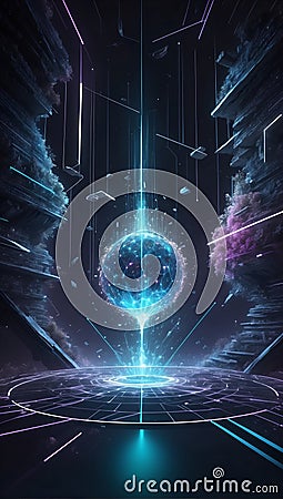 Navigating Quantum Realms: QuantumQuotient Unveiled. AI generate Stock Photo