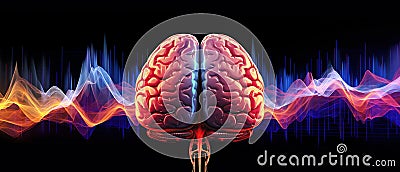Navigating the Vast Depths of Human Thought and Mind Function. Brainwave frequencies Stock Photo