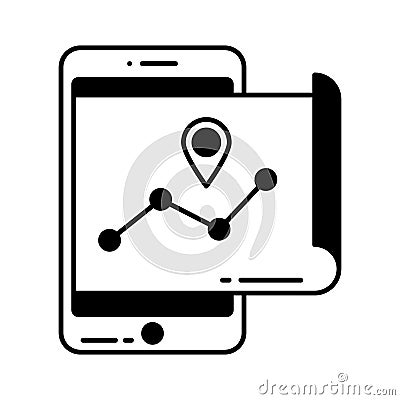 Navigation app Vector Icon which can easily modify or edit Vector Illustration