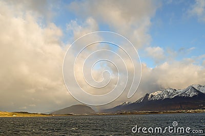 Navigation through the Beagle Channel. Land of Fire. Argentina Stock Photo