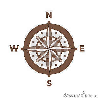 Navigation Compass Logo vintage design vector template.Wind rose Logotype Vector Illustration