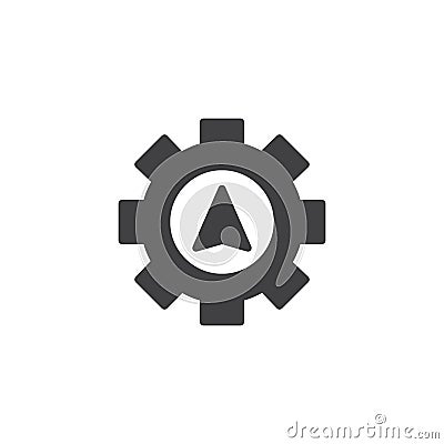 Navigation cursor gear vector icon Vector Illustration