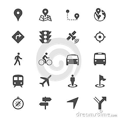 Navigation flat icons Vector Illustration