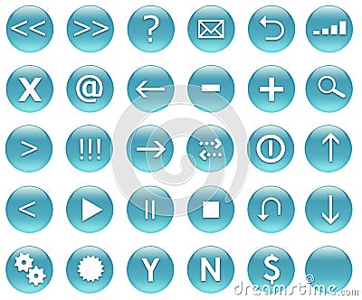 Navigation Icons for Applications and Web Stock Photo