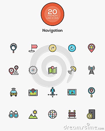 Navigation icons Vector Illustration