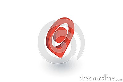 Navigation, location marker, cursor isometric flat icon. 3d vector Vector Illustration