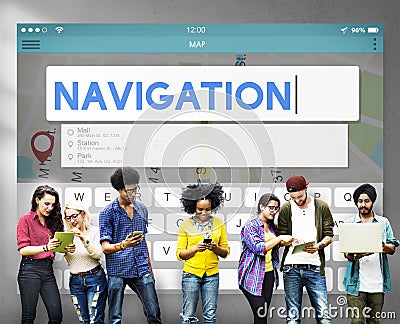 Navigation Location Travel Search Trip Concept Stock Photo