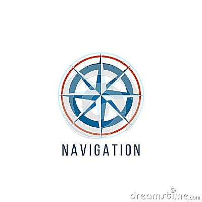 Navigation logo template with compass Vector Illustration