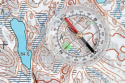Navigation with map Stock Photo
