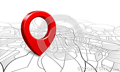 Navigation map. Street 3d location pin locator, pins pointer navigator maps and locations marker vector illustration Vector Illustration