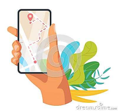 Navigation mobile app vector illustration Vector Illustration