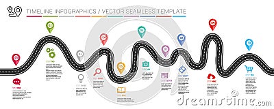 Navigation roadmap infographic timeline concept Vector Illustration