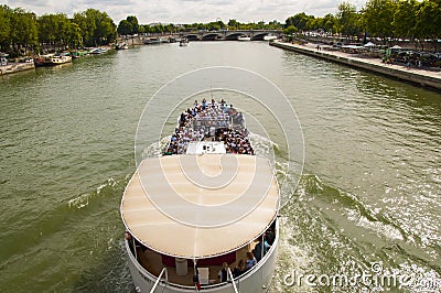 Navigation on Seine in Paris Editorial Stock Photo