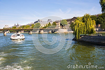 Navigation on Seine river Editorial Stock Photo