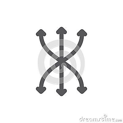 Navigation, traffic and compass line icon. Vector Illustration