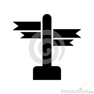 Navigation, traffic direction black icon Vector Illustration