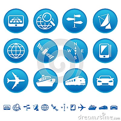 Navigation & transport icons Vector Illustration