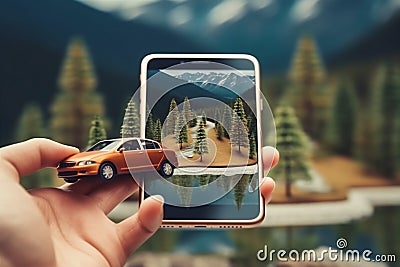 navigation travel position phone direction gps point map location mobile. Generative AI. Stock Photo