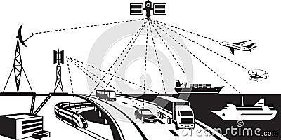 Navigation and vehicle tracking Vector Illustration