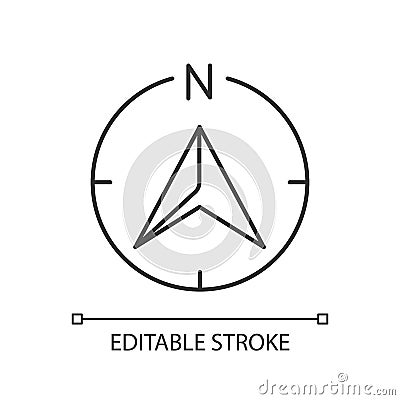 Navigator arrow pixel perfect linear icon Vector Illustration