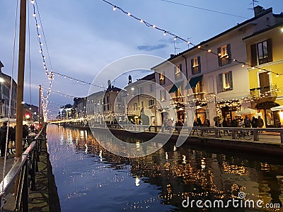 Navigli grand canal in milano milan italy italia Editorial Stock Photo
