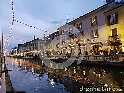 Navigli grand canal in milano milan italy italia Editorial Stock Photo