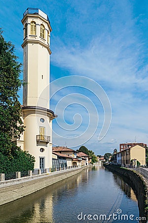 Naviglio Martesana in Lombardy, Italy Stock Photo