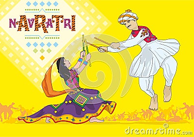 Navratri, Daandiyaa: Vector, Illustration Vector Illustration