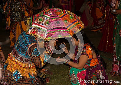 Navratri festival, Gujarat, India-11 Editorial Stock Photo