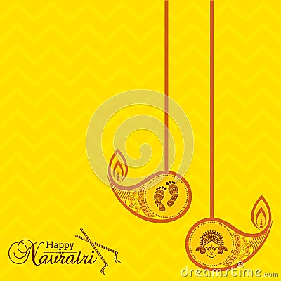 Navratri utsav greeting card Vector Illustration