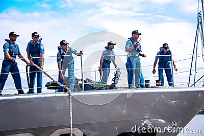 Navy Army on Warship Editorial Stock Photo