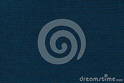 Navy blue background from a textile material with wicker pattern, closeup. Stock Photo