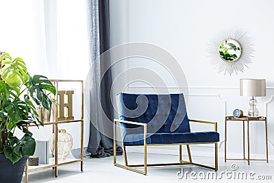 Navy blue chair Stock Photo