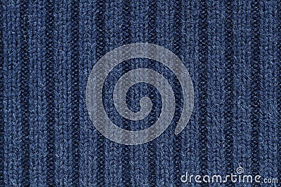 Navy Blue knitting wool texture for pattern and background Stock Photo