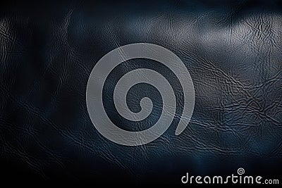 Navy Blue Leather Background With Polished Texture. Generative AI Stock Photo