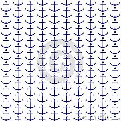 Navy Blue and White Nautical Anchor Repeat Background Stock Photo