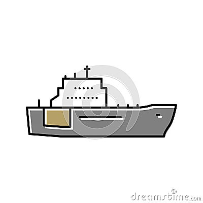 navy boat color icon vector illustration Vector Illustration